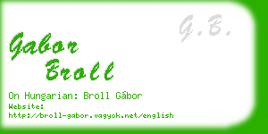 gabor broll business card